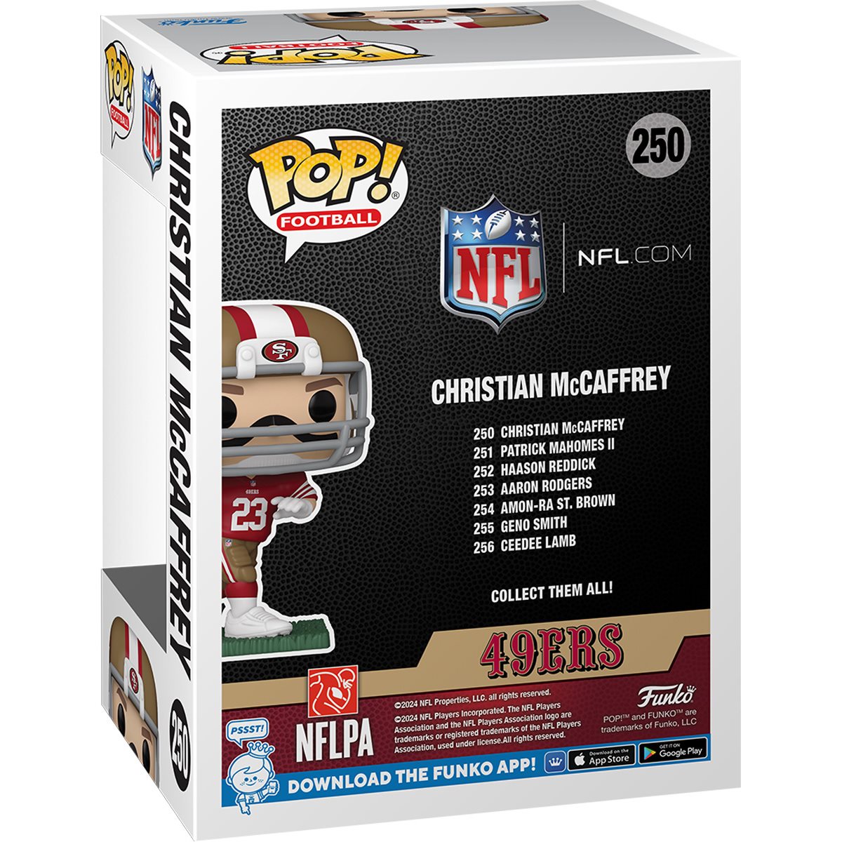 NFL San Francisco 49ers Christian McCaffrey Funko Pop! Vinyl Figure #250 - Image 3