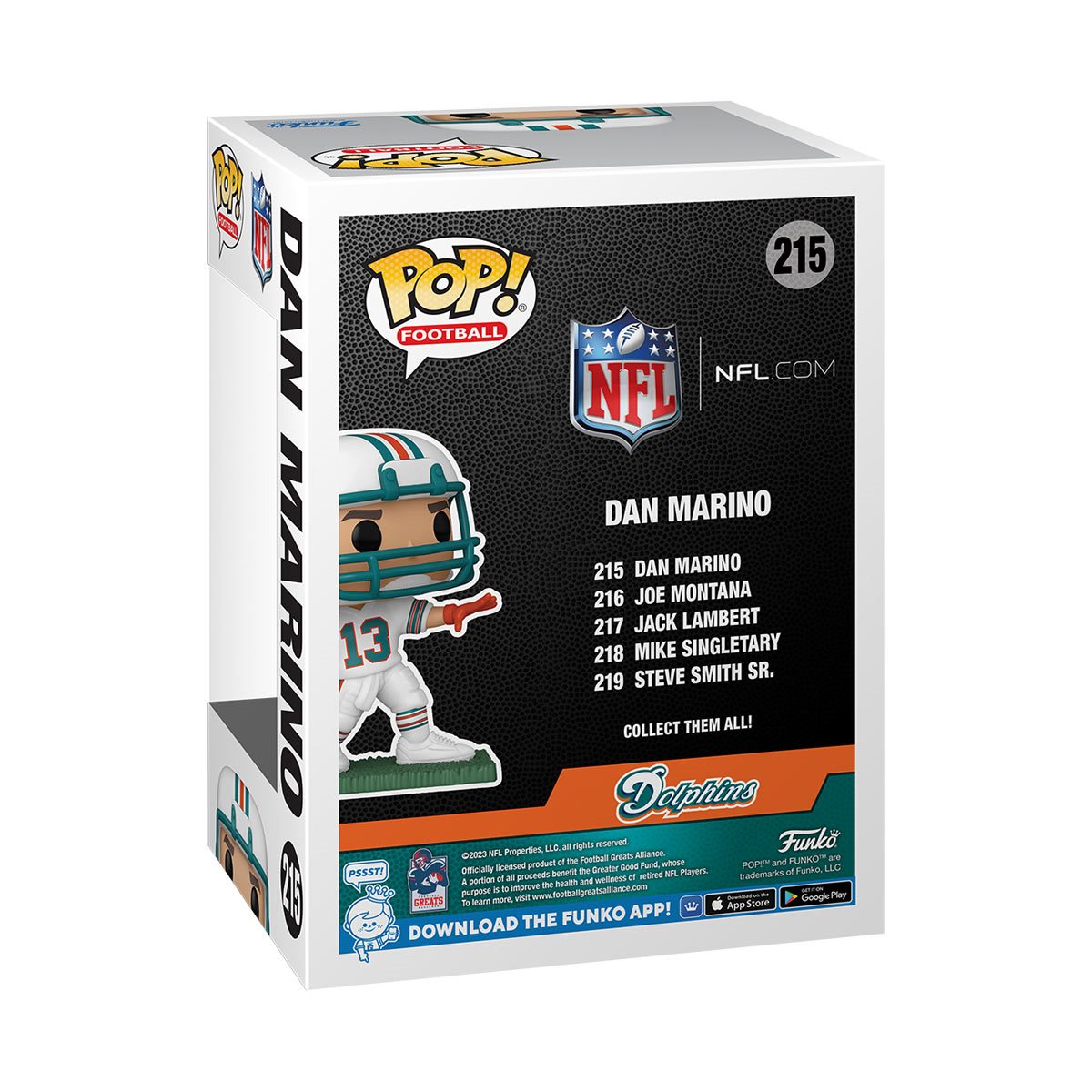 NFL: Legends Dan Marino (Dolphins) Funko Pop! Vinyl Figure #215 - Image 3