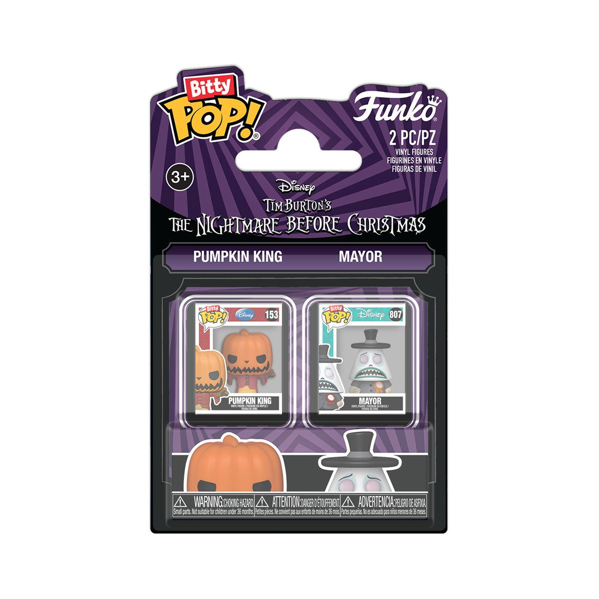 The Nightmare Before Christmas Pumpkin King and Mayor Funko Bitty Pop! Mini-Figure 2-Pack - Image 3