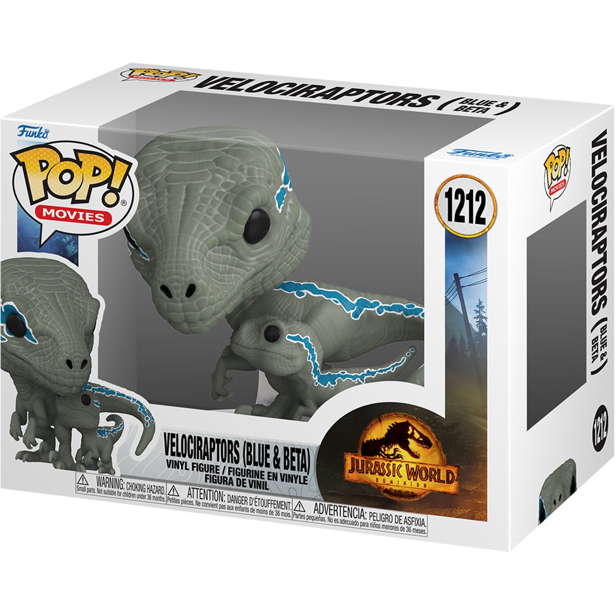 Jurassic World: Dominion Blue and Beta Funko Pop! Vinyl Figure and Buddy #1212 - Image 2