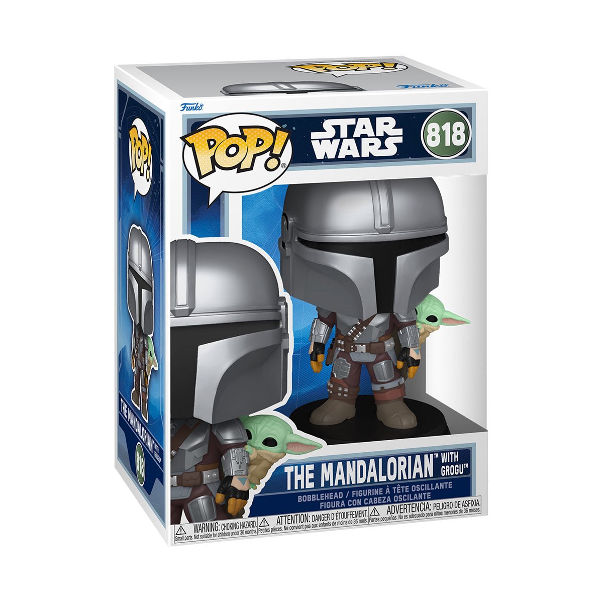 Star Wars: The Mandalorian and Grogu Mandalorian with Grogu Funko Pop! Vinyl Figure #818 - Image 2