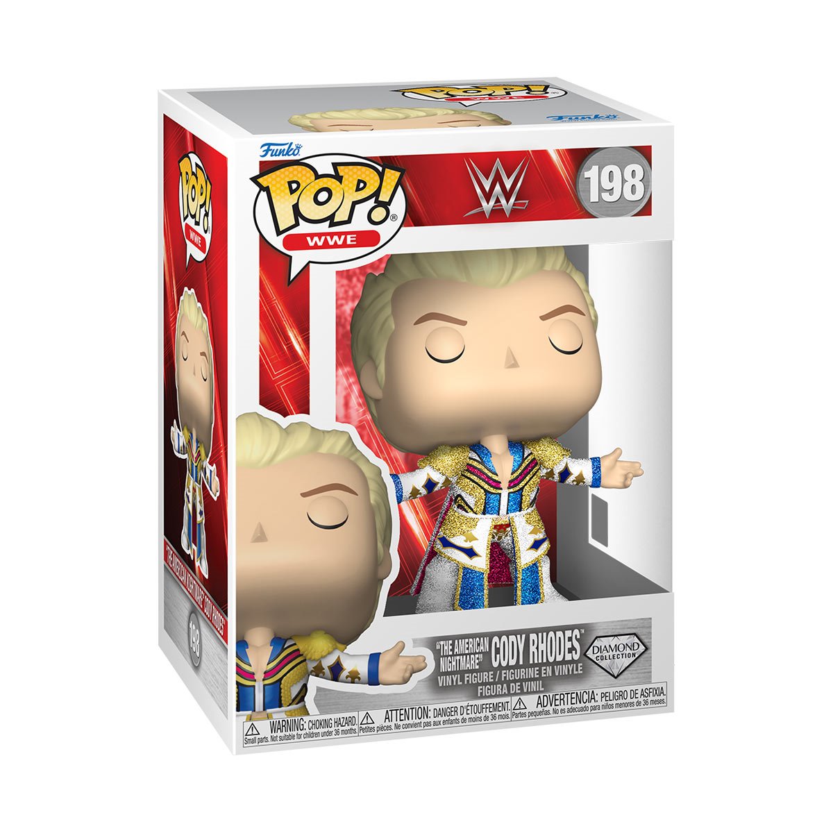 WWE The American Nightmare Cody Rhodes Diamond Glitter Funko Pop! Vinyl Figure #198 - Image 2