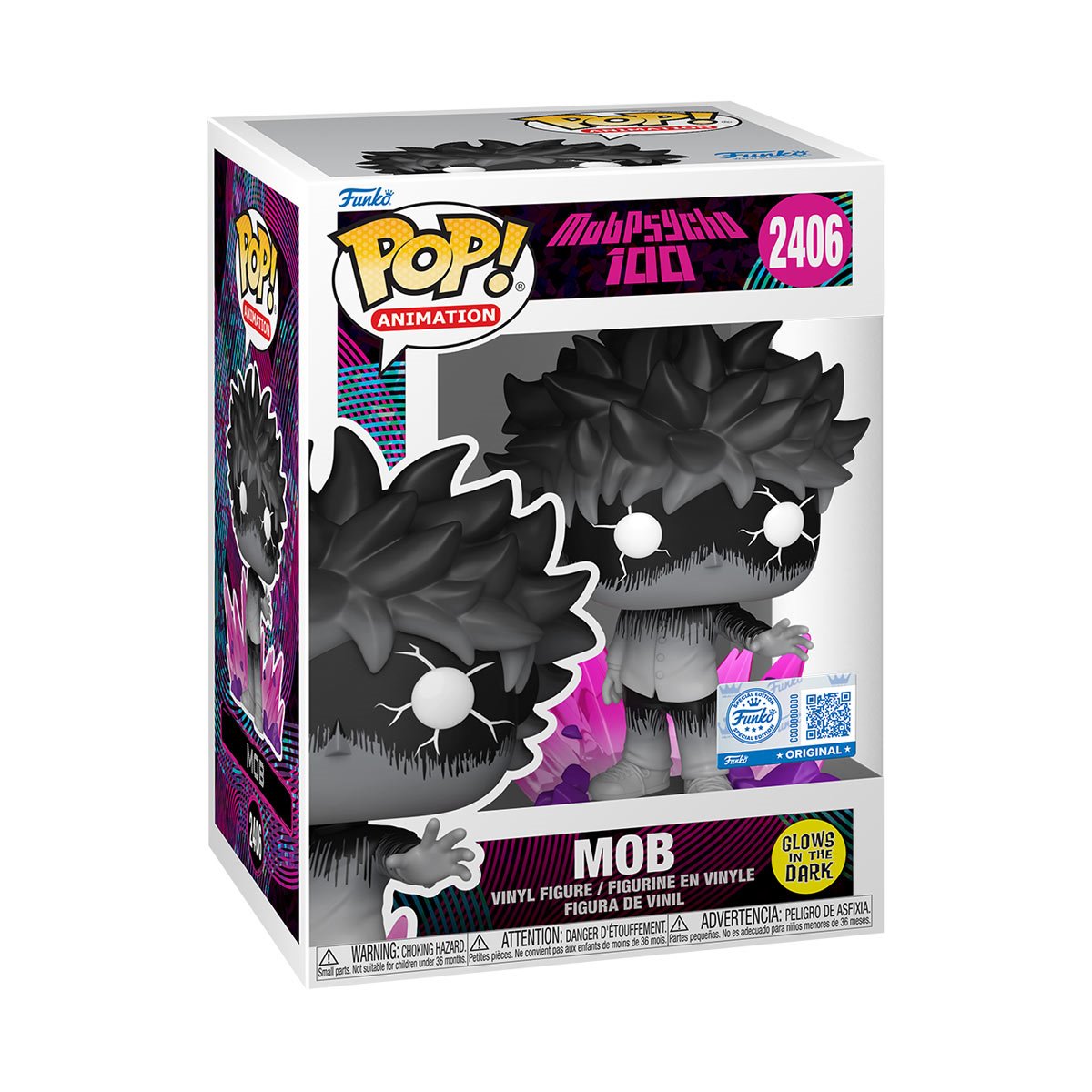 Mob Psycho 100 Mob Glow-in-the-Dark Funko Pop! Vinyl Figure #2406 - Image 4