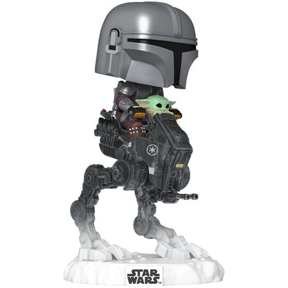 Star Wars: The Mandalorian and Grogu Mandalorian with Grogu in Imperial Remnant AT-RT Deluxe Pop! Ride #837