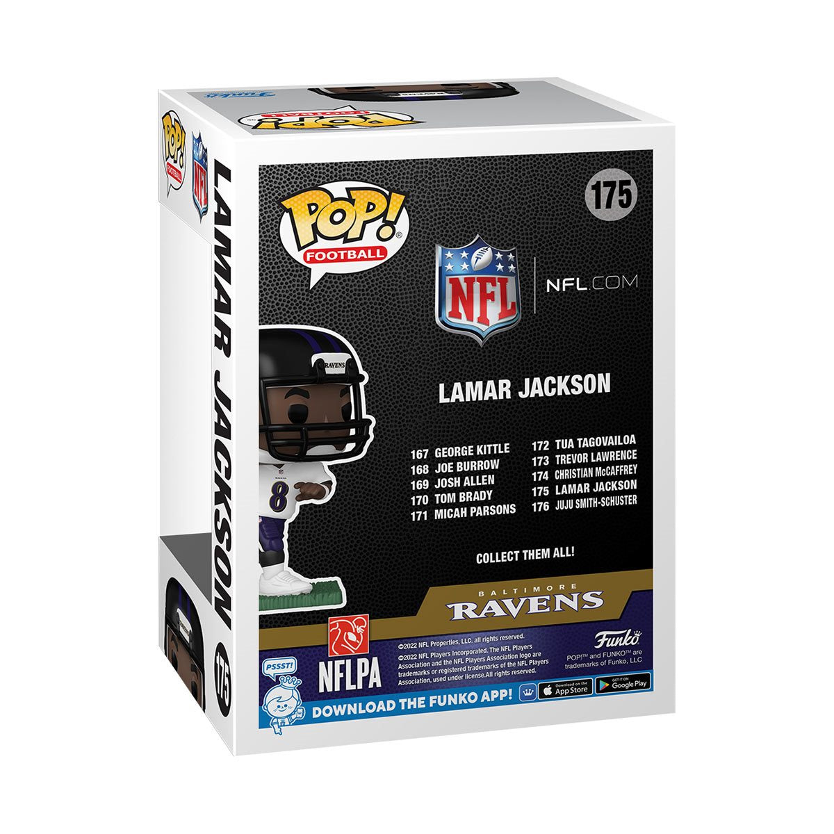 NFL Baltimore Ravens Lamar Jackson (Away) Funko Pop! Vinyl Figure #175 - Image 3