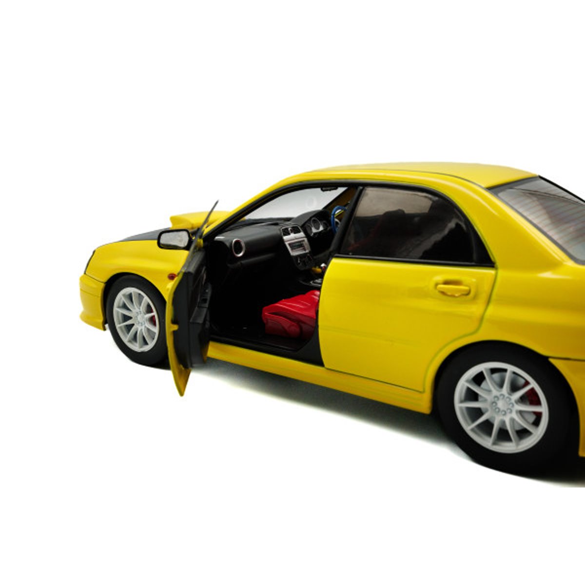 2003 Subaru WRX STI Bright Yellow 1:18 Scale Die-Cast Metal Vehicle - Image 2