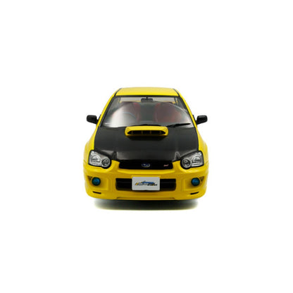 2003 Subaru WRX STI Bright Yellow 1:18 Scale Die-Cast Metal Vehicle - Image 4