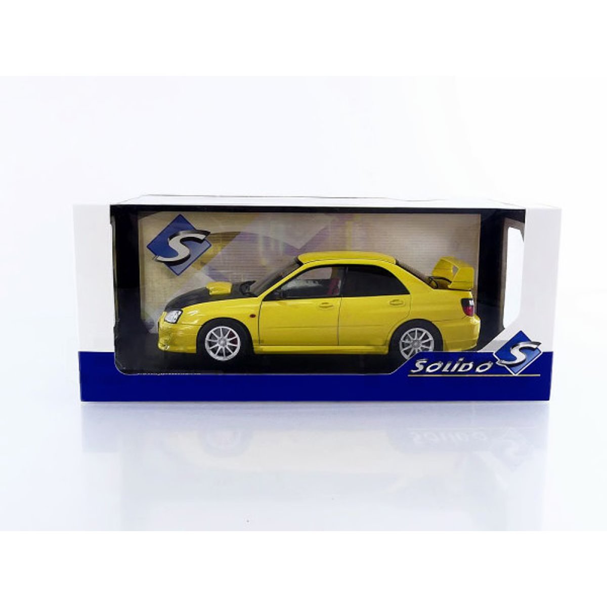 2003 Subaru WRX STI Bright Yellow 1:18 Scale Die-Cast Metal Vehicle - Image 5