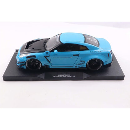2024 Nissan GT-R R35 Baby Blue Liberty Walk Version 2.0 Body Kit 1:18 Scale Die-Cast Metal Vehicle - Image 2