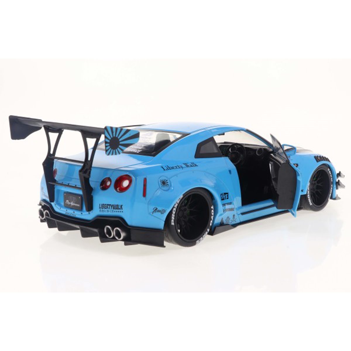 2024 Nissan GT-R R35 Baby Blue Liberty Walk Version 2.0 Body Kit 1:18 Scale Die-Cast Metal Vehicle - Image 6