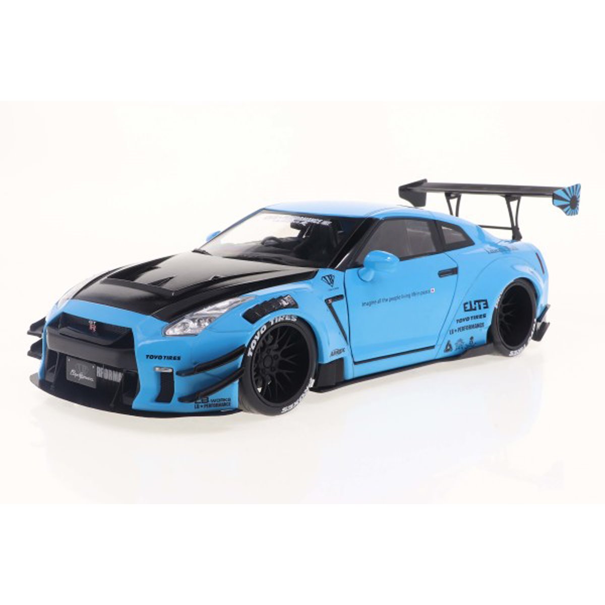2024 Nissan GT-R R35 Baby Blue Liberty Walk Version 2.0 Body Kit 1:18 Scale Die-Cast Metal Vehicle - Image 10