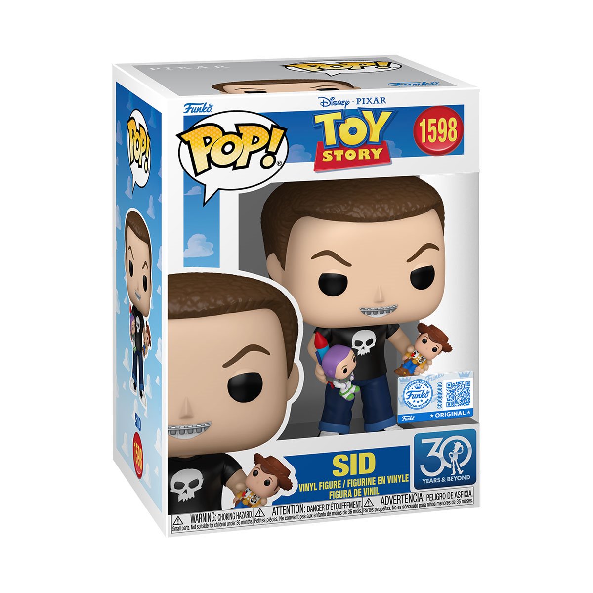 Toy Story 30th Anniversary Sid with Buzz Lightyear and Woody Funko Pop! Vinyl Figure #1598 - Specialty Series - Image 2