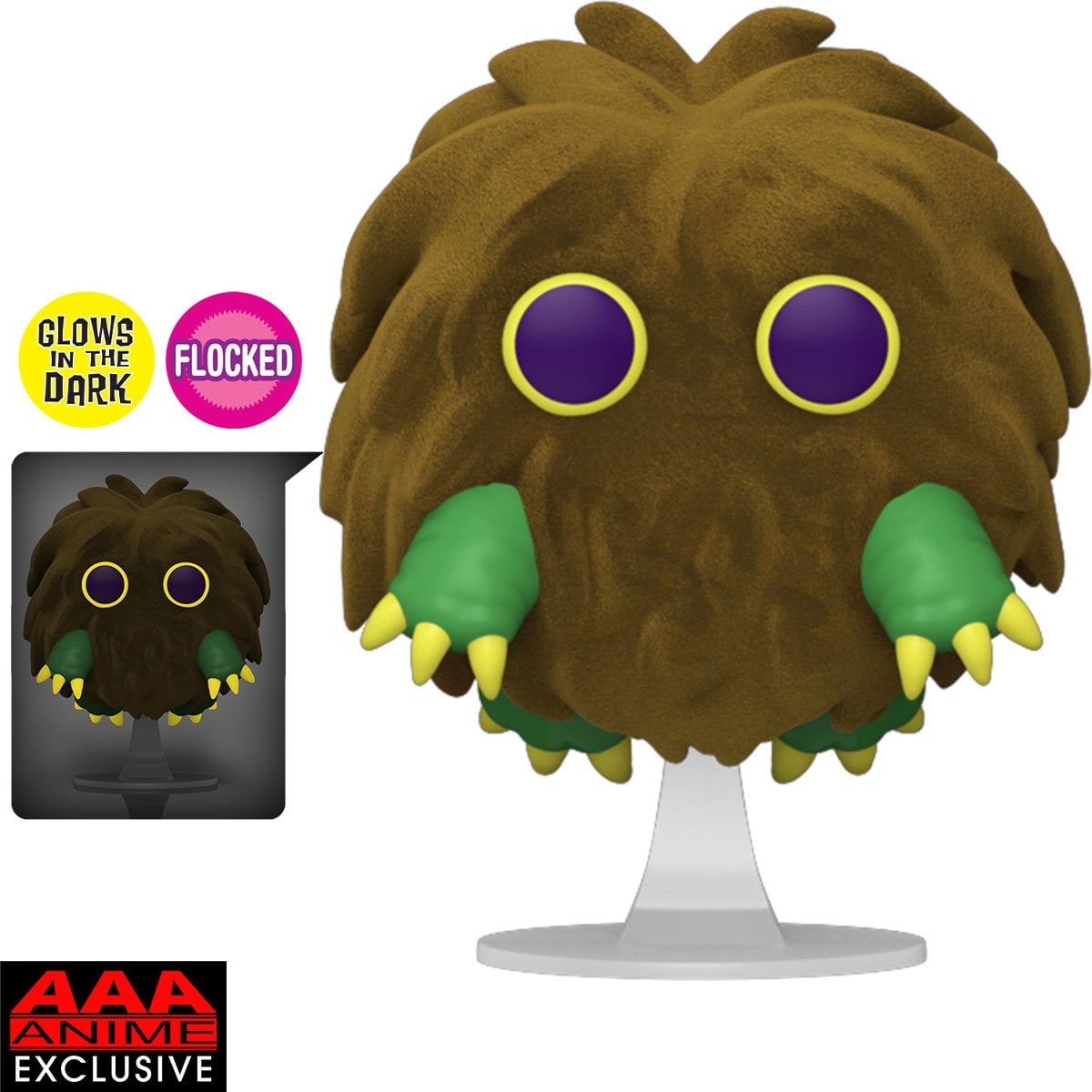 Yu-Gi-Oh! Kuriboh Flocked and Glow-in-the-Dark Funko Pop! Vinyl Figure #1455 - AAA Anime Exclusive