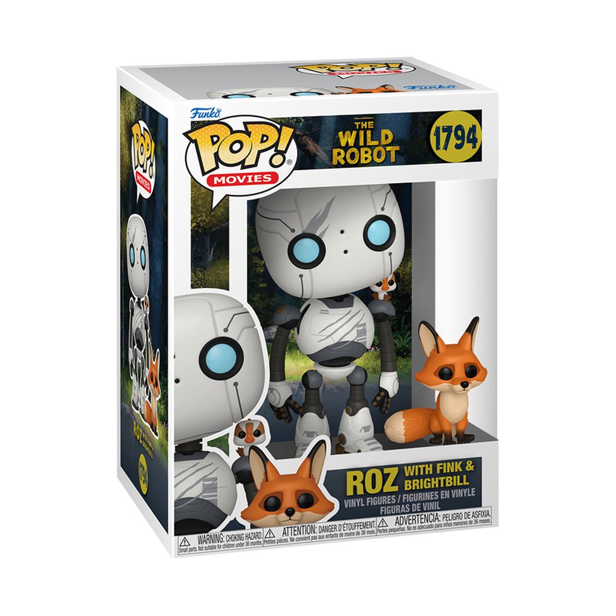The Wild Robot Roz with Fink & Brightbill Funko Pop! Vinyl Figure and Buddy #1794 - Image 2