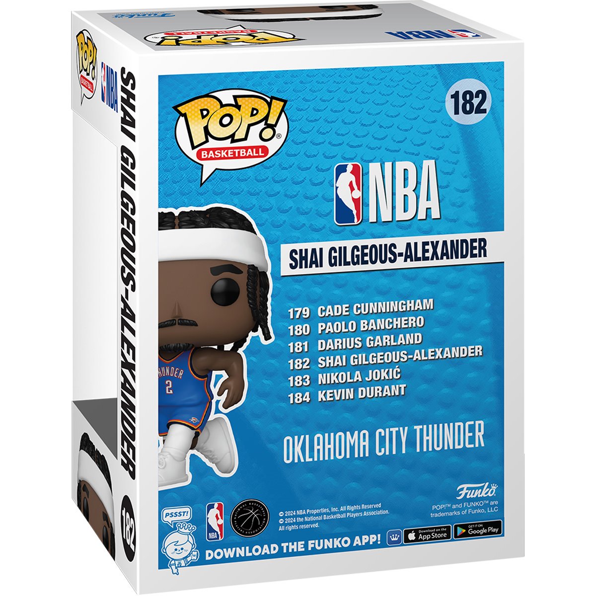 NBA Thunder Shai Gilgeous-Alexander Funko Pop! Vinyl Figure #182 - Image 3
