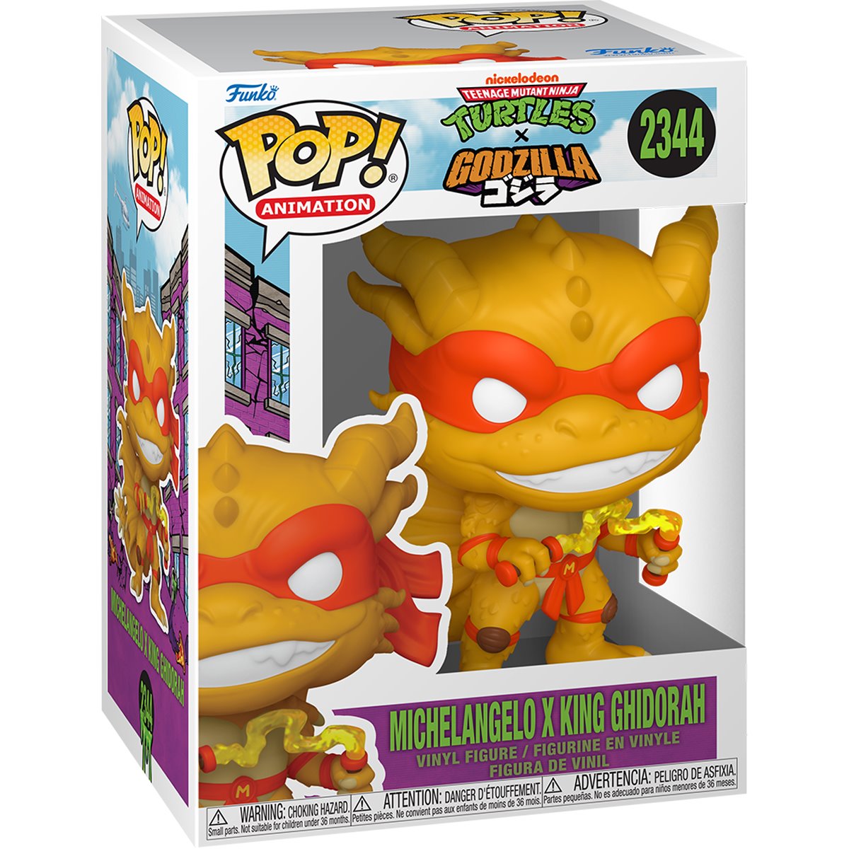 Teenage Mutant Ninja Turtles x Godzilla Michelangelo x King Ghidorah Funko Pop! Vinyl Figure #2344 - Image 2