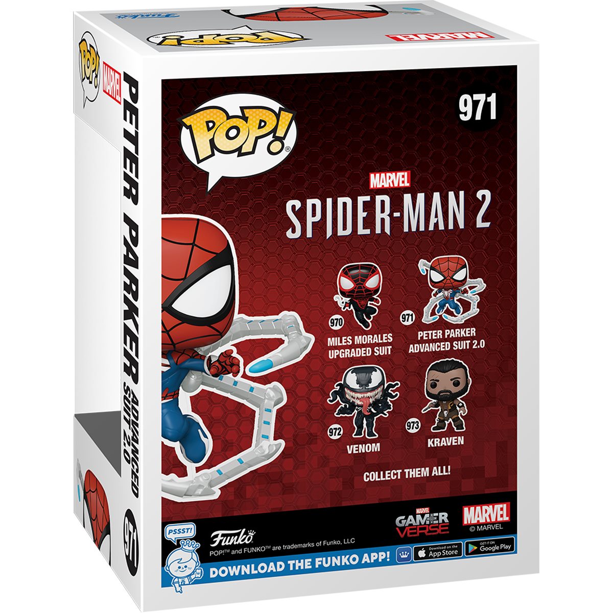 Spider-Man 2 Game Peter Parker Advanced Suit 2.0 Funko Pop! Vinyl Figure #971 - Image 3