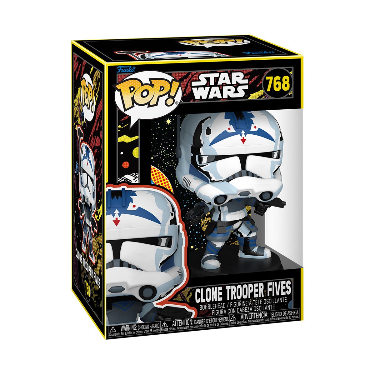 Star Wars: The Clone Wars Clone Trooper Fives (Retro) Funko Pop! Vinyl Figure #768 - Image 2