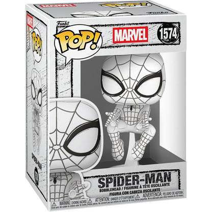 Marvel Sketched Spider-Man Funko Pop! Vinyl Figure #1574 - Image 2