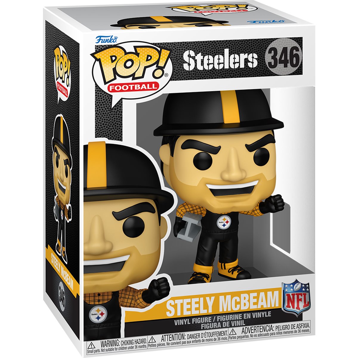 NFL Mascots Throwback Steelers Steely McBeam Funko Pop! Vinyl Figure #346 - Image 2