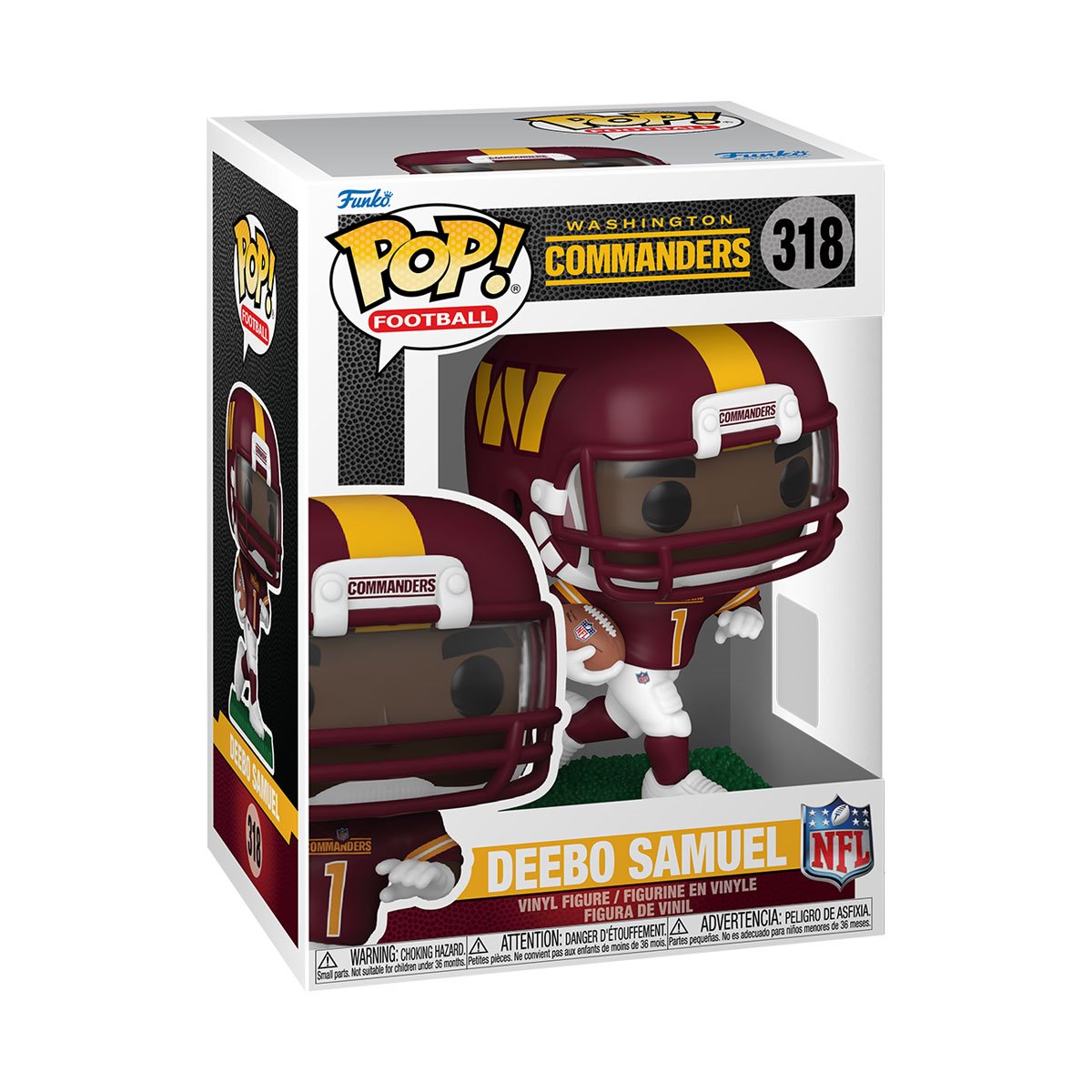 NFL Commanders Deebo Samuel Funko Pop! Vinyl Figure #318 - Image 2