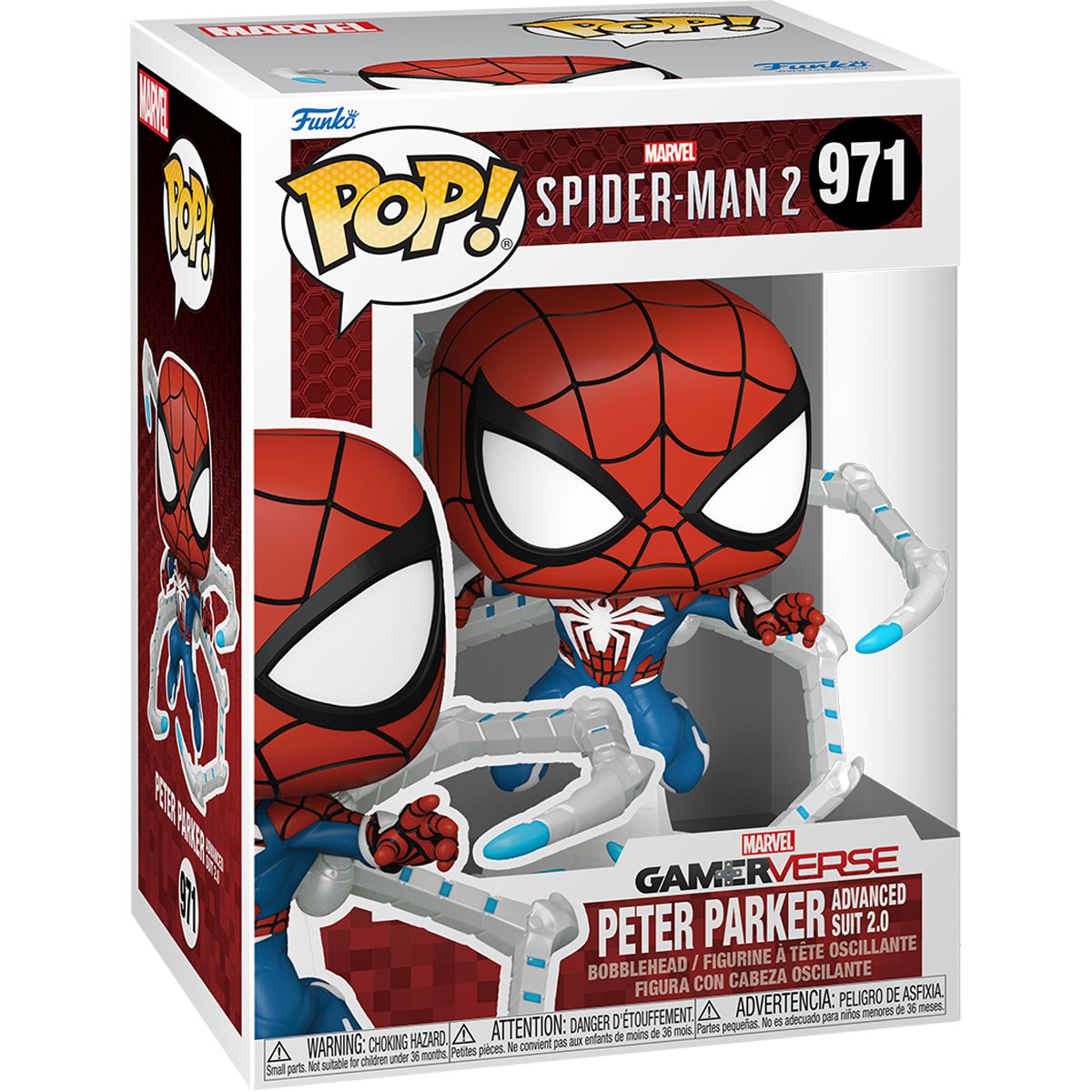 Spider-Man 2 Game Peter Parker Advanced Suit 2.0 Funko Pop! Vinyl Figure #971 - Image 2