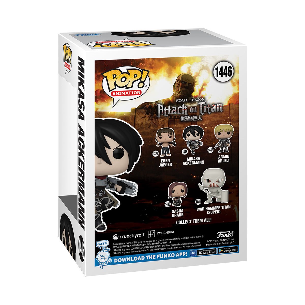 Attack on Titan Mikasa Ackerman Funko Pop! Vinyl Figure #1446 - Image 3