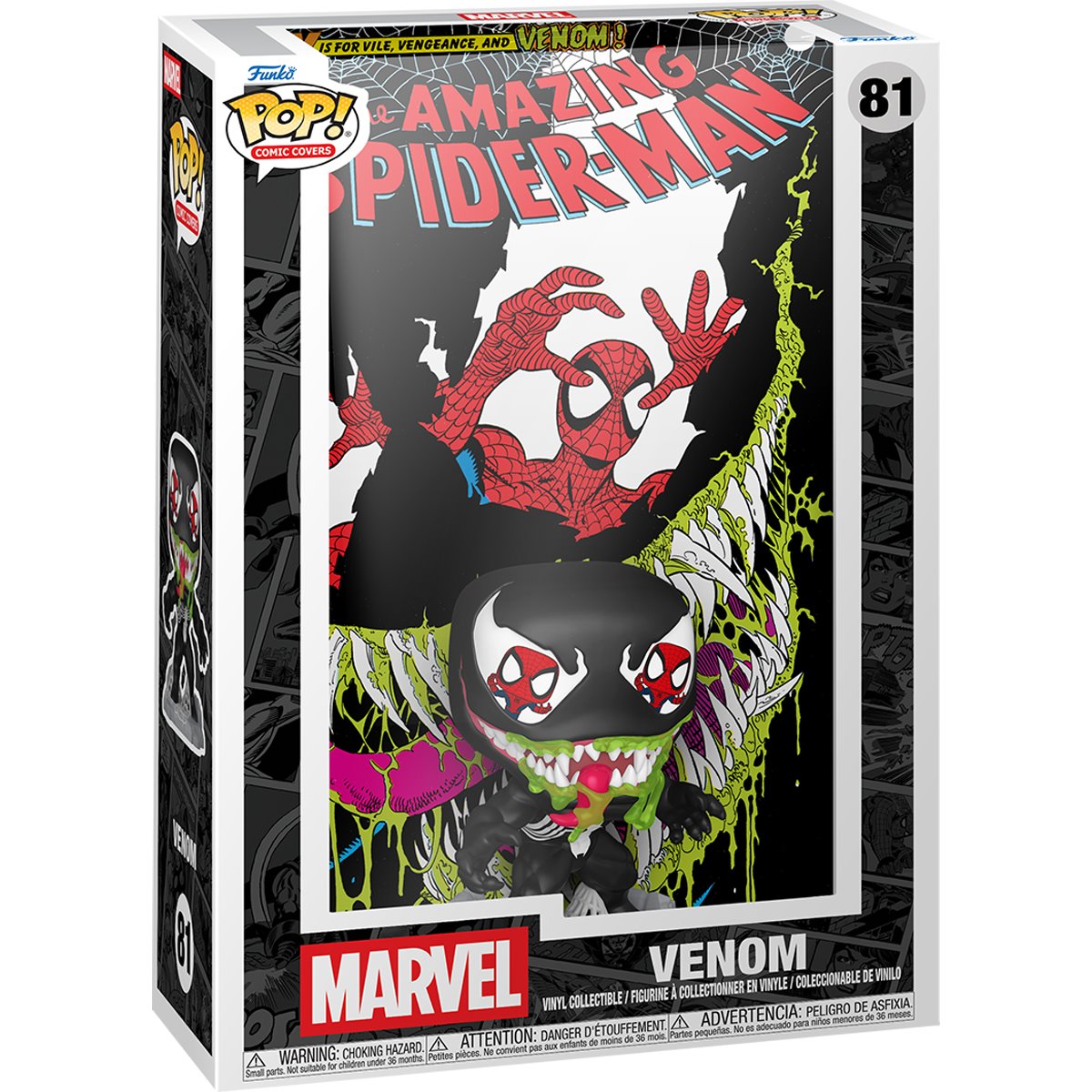 Amazing Spider-Man #346 Venom Funko Pop! Comic Cover Figure #81 with Case - Image 2
