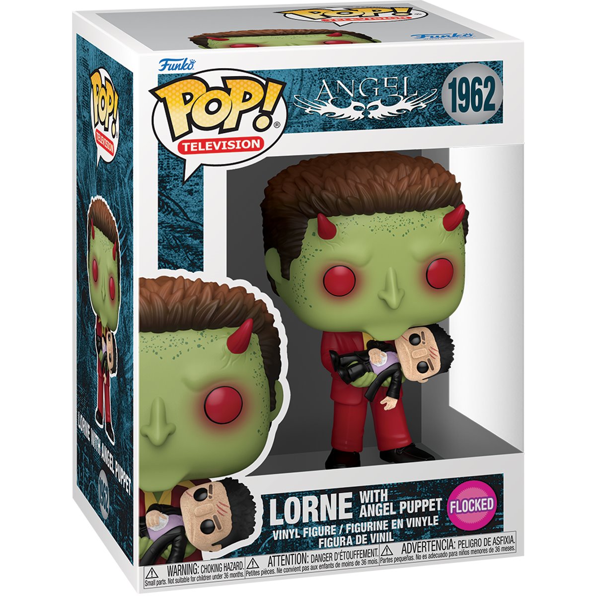 Angel Lorne with Angel Puppet Flocked Funko Pop! Vinyl Figure - Image 2