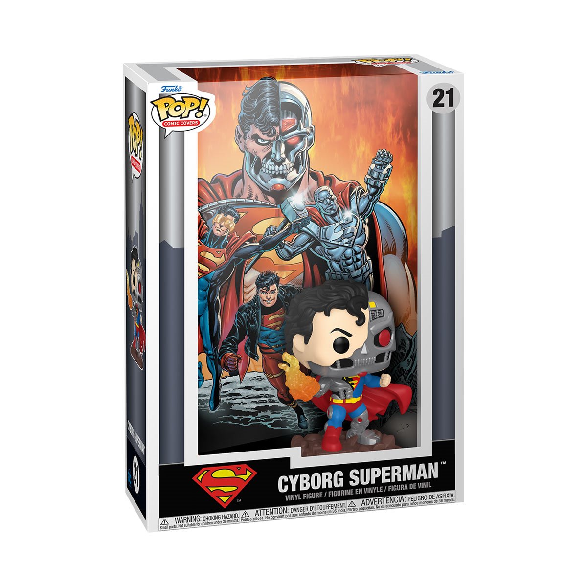 Superman: Reign of the Supermen Cyborg Superman Funko Pop! Comic Cover Figure #21 with Case - Image 3