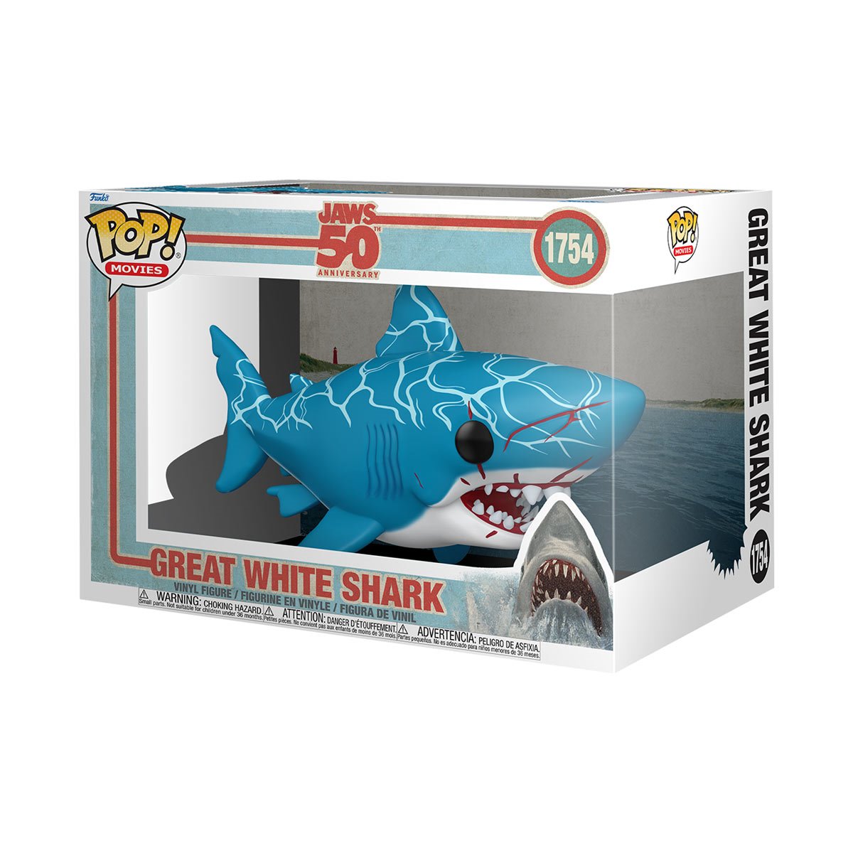 Jaws 50th Anniversary Great White Shark Super 6-Inch Funko Pop! Vinyl Figure #1754 - Image 2