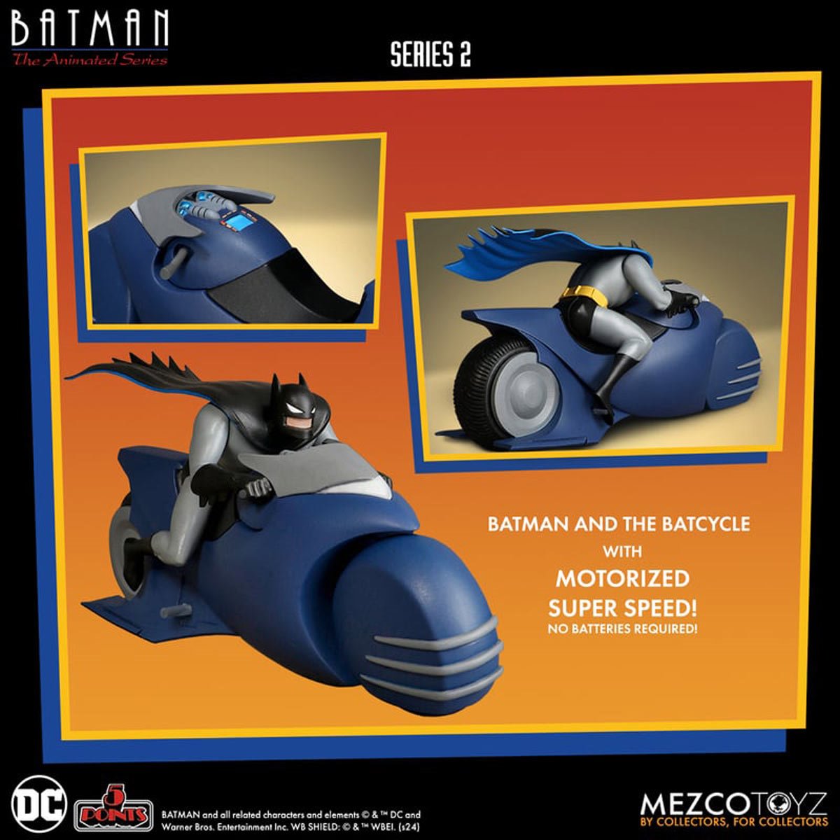 Batman: The Animated Series Batman and Batcycle 5 Point Figure Set - Image 4