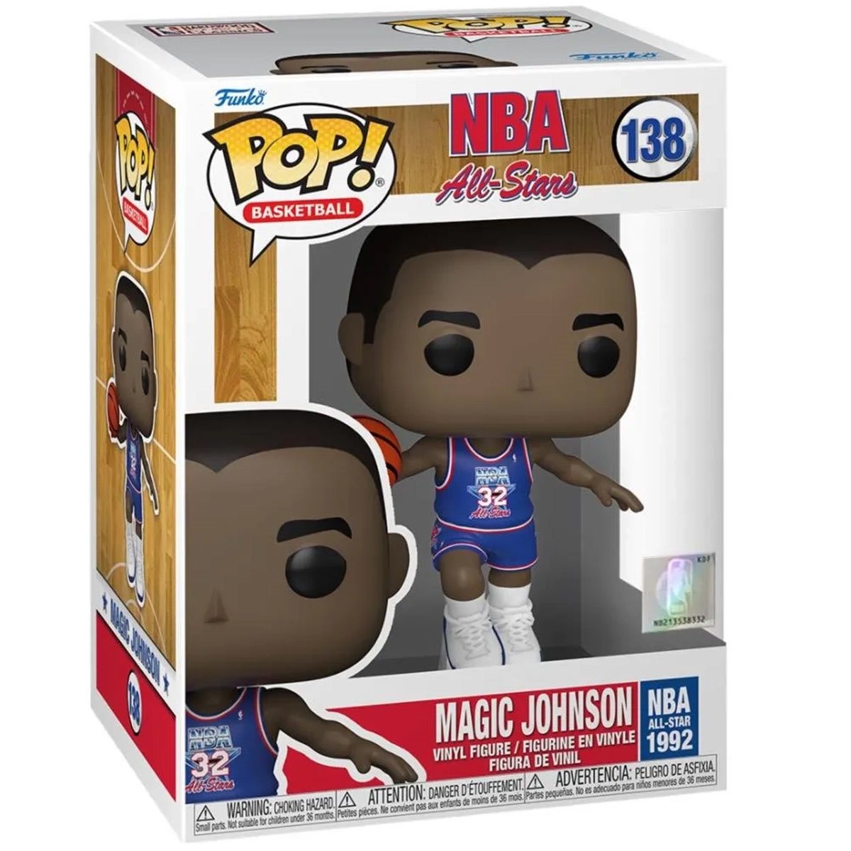 NBA Legends Magic Johnson Blue All-Star Uniform 1992 Funko Pop! Vinyl Figure #138 - Image 2
