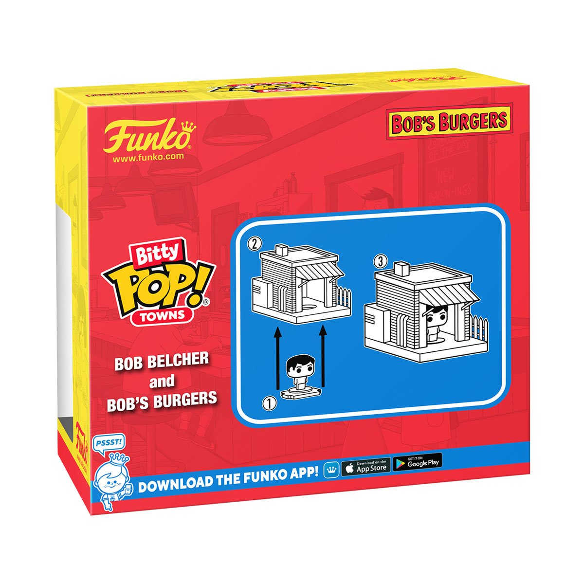 Bob's Burgers Bob Belcher and Bob's Burgers Funko Bitty Pop! Town - Image 2