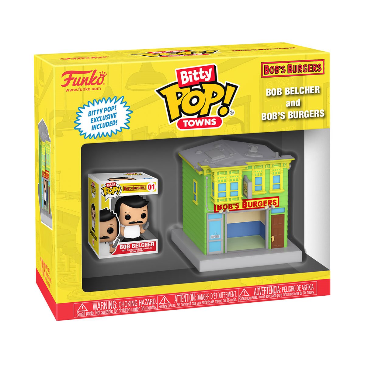 Bob's Burgers Bob Belcher and Bob's Burgers Funko Bitty Pop! Town - Image 3