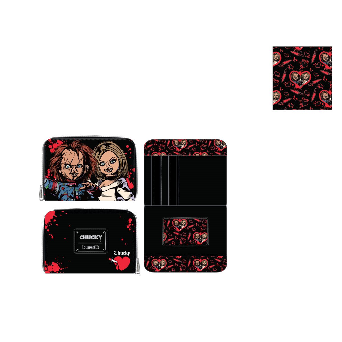 Bride of Chucky Happy Couple Tiffany and Chucky Zip-Around Wallet - Image 2