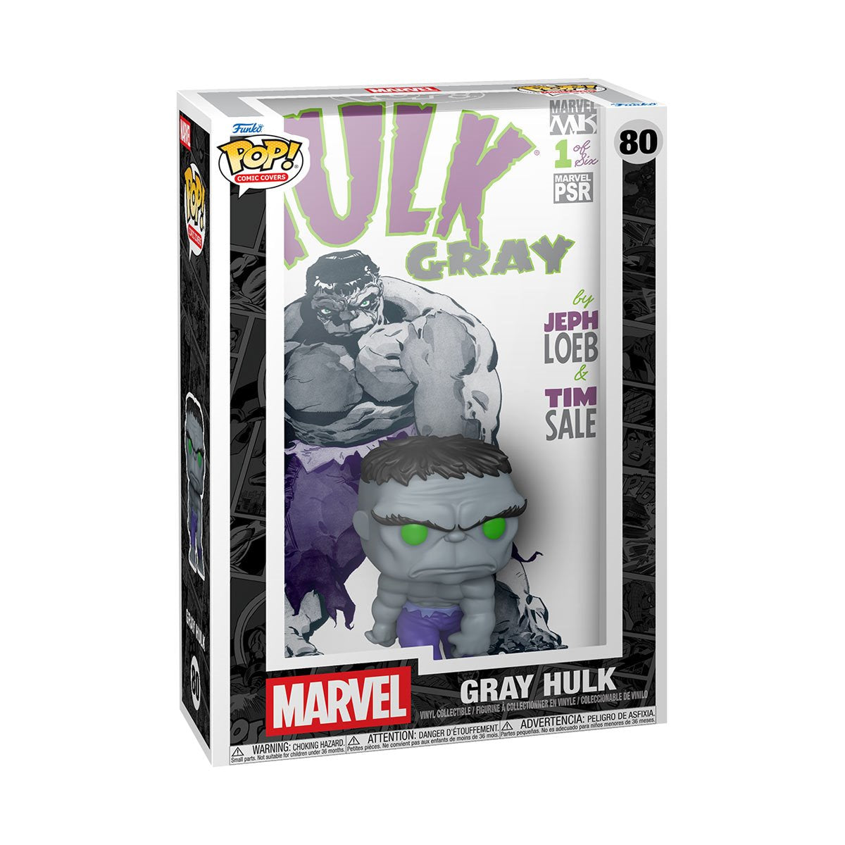 Marvel Hulk: Gray #1 Gray Hulk Funko Pop! Comic Cover Figure with Case #80 - Image 2