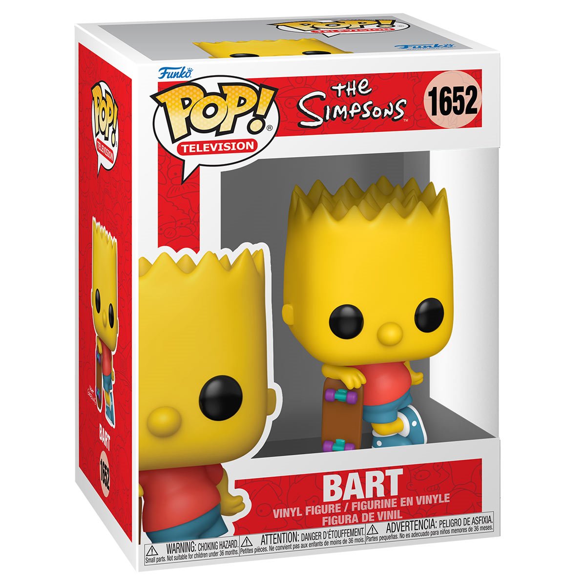 The Simpsons Bart Simpson with Skateboard Funko Pop! Vinyl Figure #1652 - Image 2