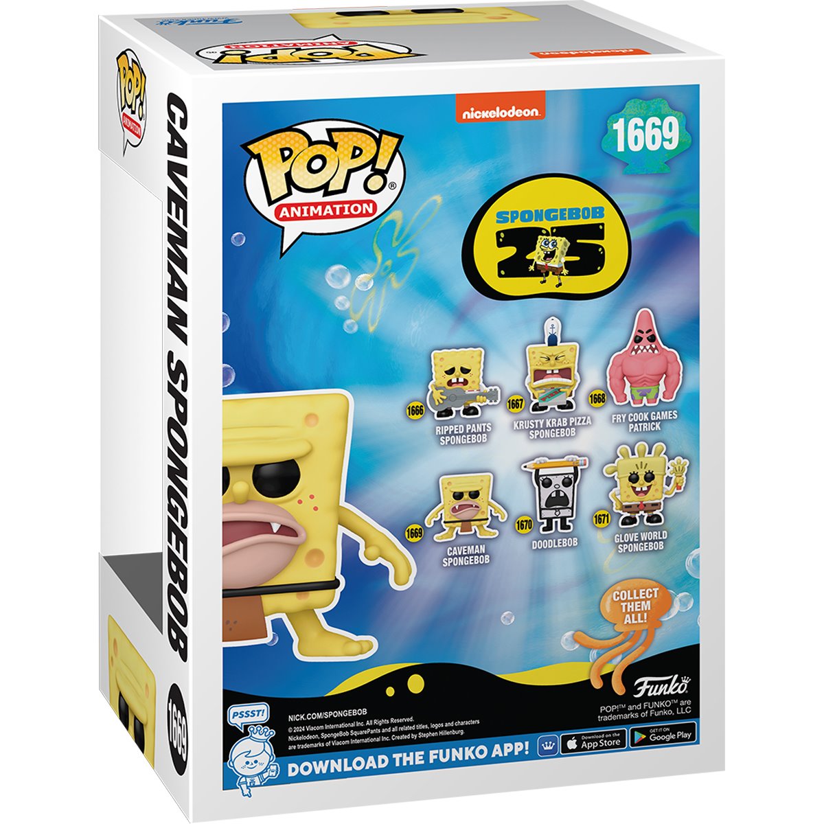 SpongeBob SquarePants 25th Anniversary Caveman SpongeBob Funko Pop! Vinyl Figure #1669 - Image 3