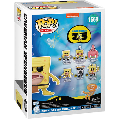 SpongeBob SquarePants 25th Anniversary Caveman SpongeBob Funko Pop! Vinyl Figure #1669 - Image 3