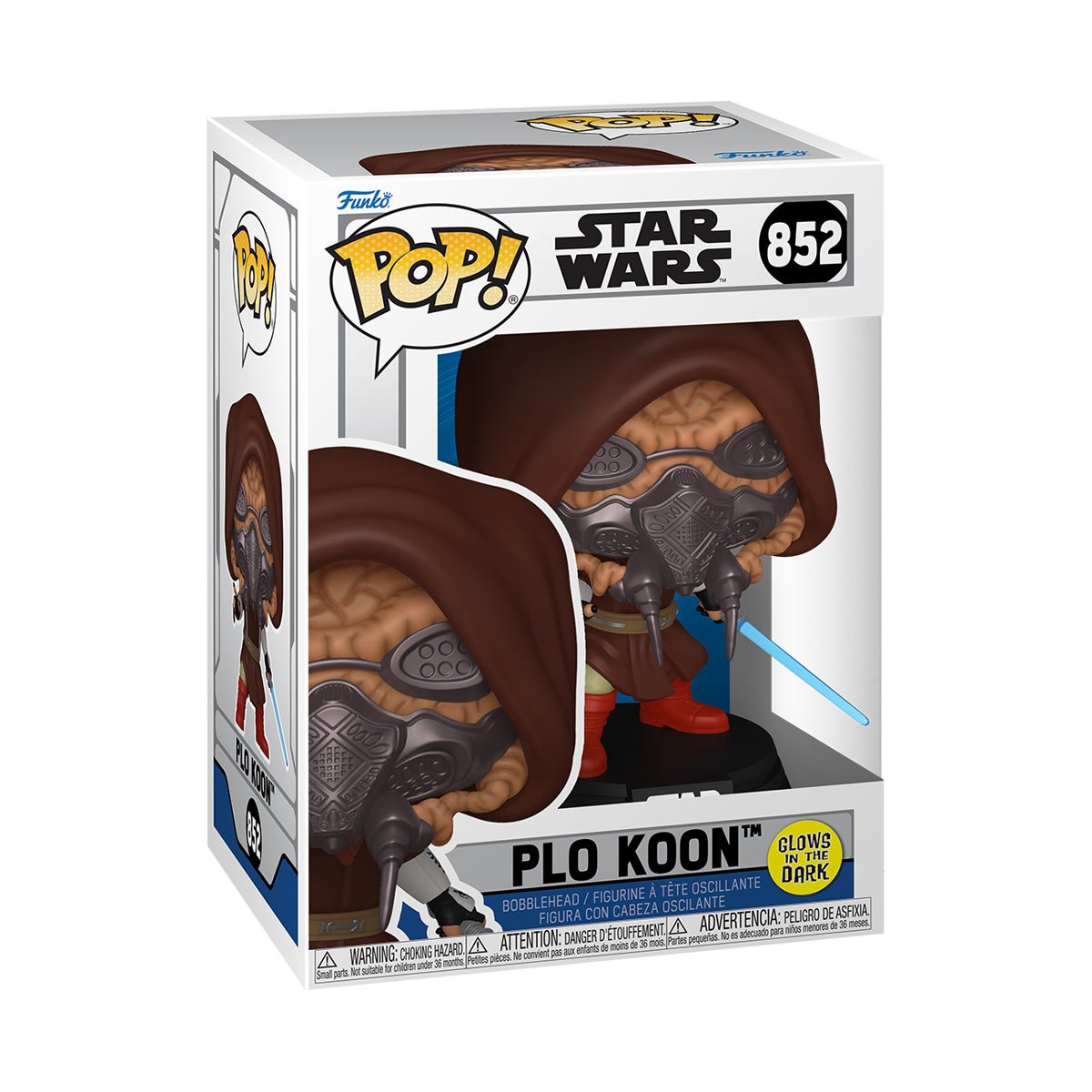 Star Wars The Clone Wars Plo Koon Glow-in-the-Dark Funko Pop! Vinyl Figure #852 - Image 4