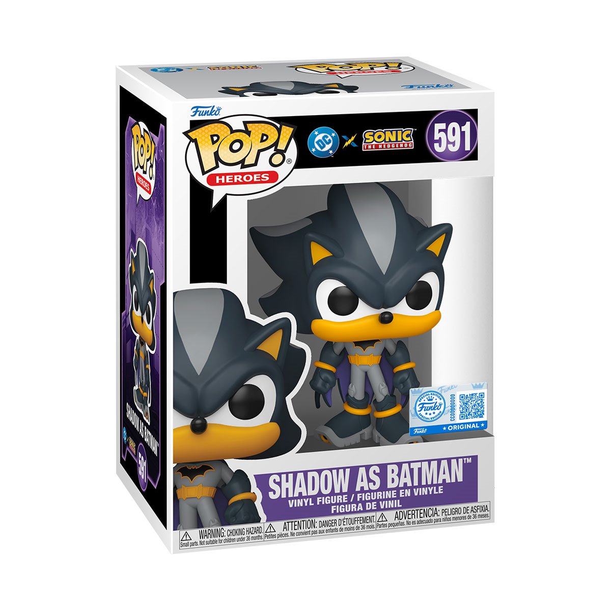Justice League x Sonic the Hedgehog Shadow as Batman Funko Pop! Vinyl Figure #591 - Image 2