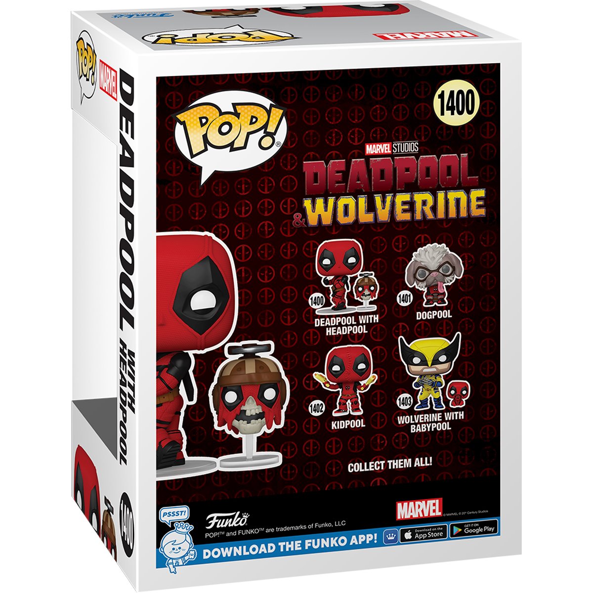 Deadpool & Wolverine Deadpool with Headpool Funko Pop! Vinyl Figure #1400 and Buddy - Image 2