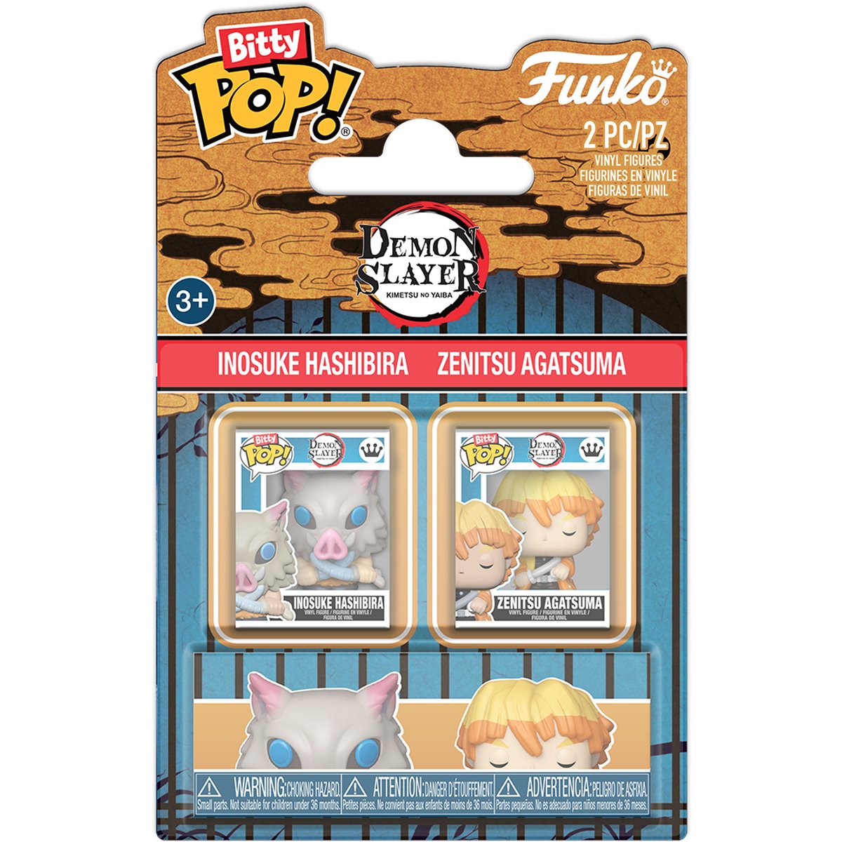 Demon Slayer Inosuke Hashibira and Zenitsu Agatsuma Funko Bitty Pop! Mini-Figure 2-Pack - Image 2