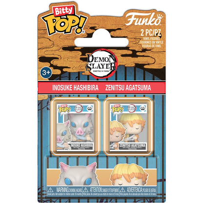 Demon Slayer Inosuke Hashibira and Zenitsu Agatsuma Funko Bitty Pop! Mini-Figure 2-Pack - Image 2
