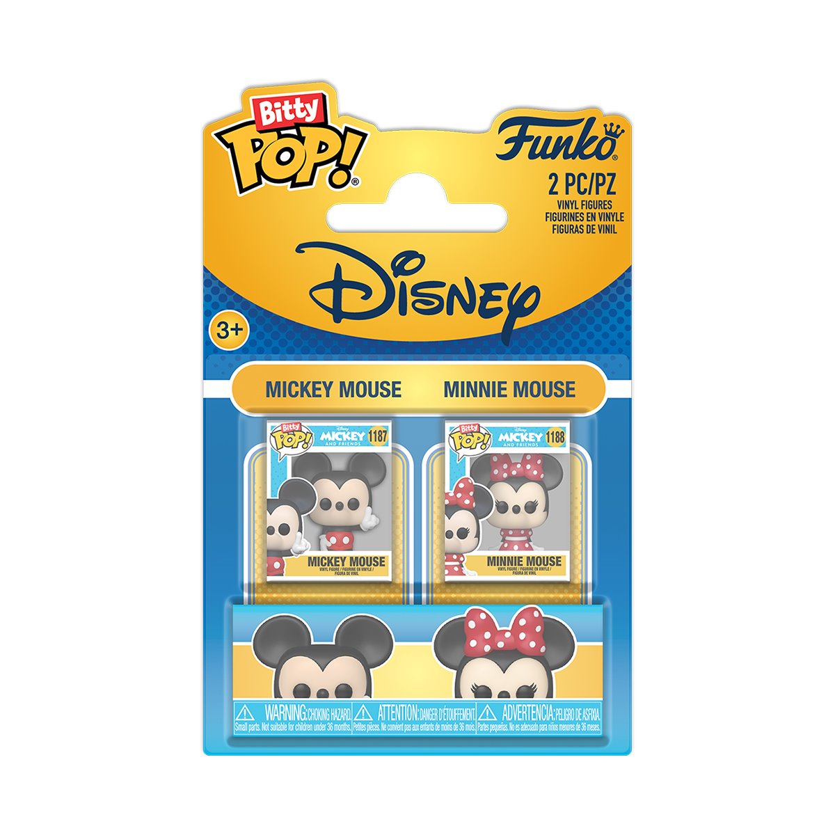 Disney Mickey Mouse and Minnie Mouse Funko Bitty Pop! Mini-Figure 2-Pack - Image 6