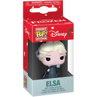 Disney Princess Holiday Elsa Funko Pocket Pop! Key Chain - Image 2