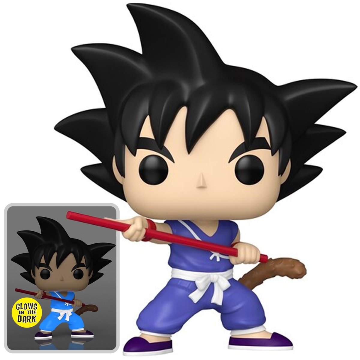 Dragon Ball Goku with Nyoibo Glow-in-the-Dark Funko Pop! Vinyl Figure #1922 - AE Exclusive - Image 2