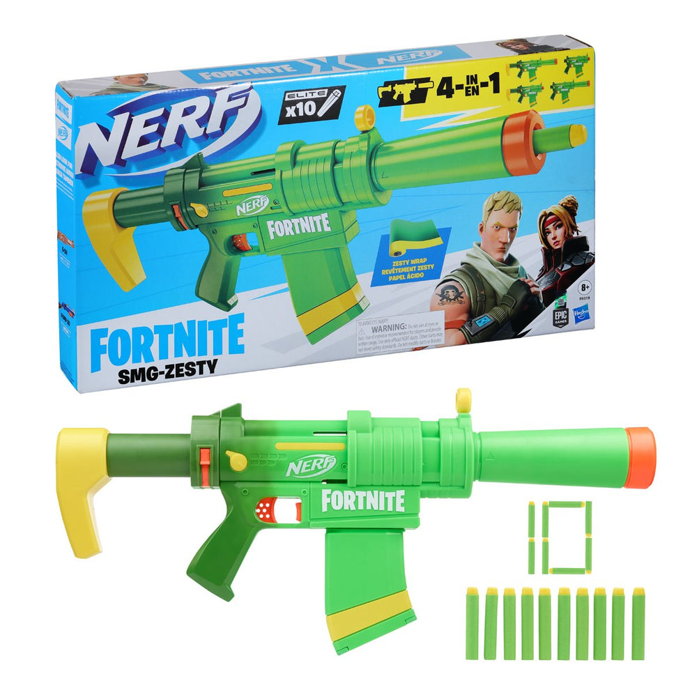 Fortnite x Nerf SMG-Zesty Blaster | 10-Dart Clip – Urbay Toys ...