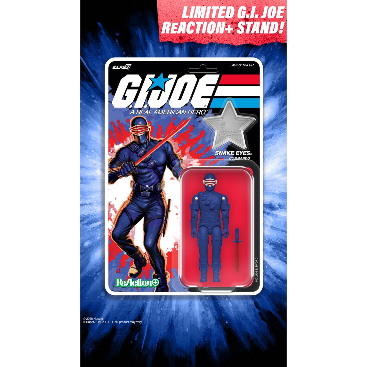 G.I. Joe Snake Eyes (America's 250th Anniversary) 3 3/4-Inch ReAction+ Figure